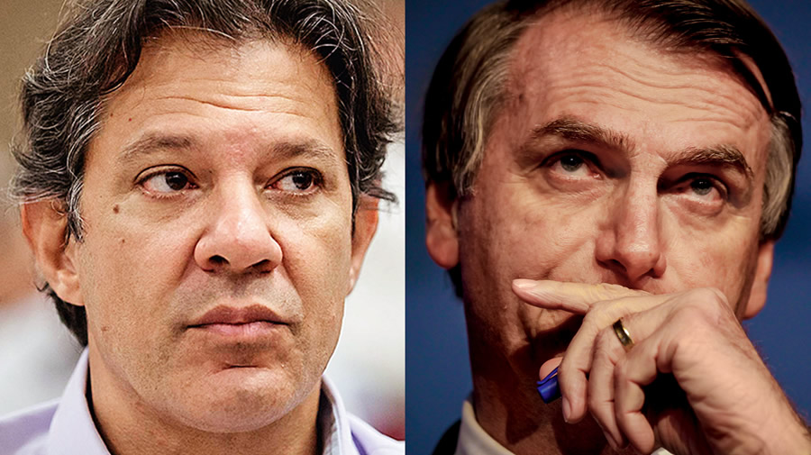 Datafolha aponta acirramento entre Haddad e Bolsonaro no segundo turno