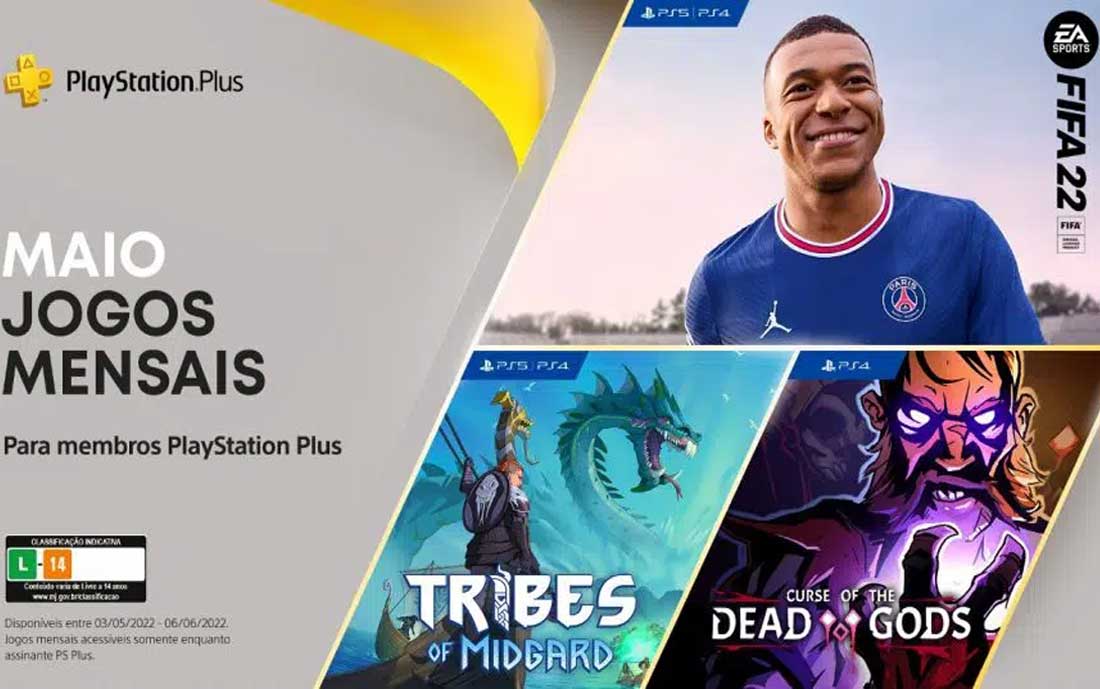 Sony divulga PS Plus de maio que vem com FIFA 22